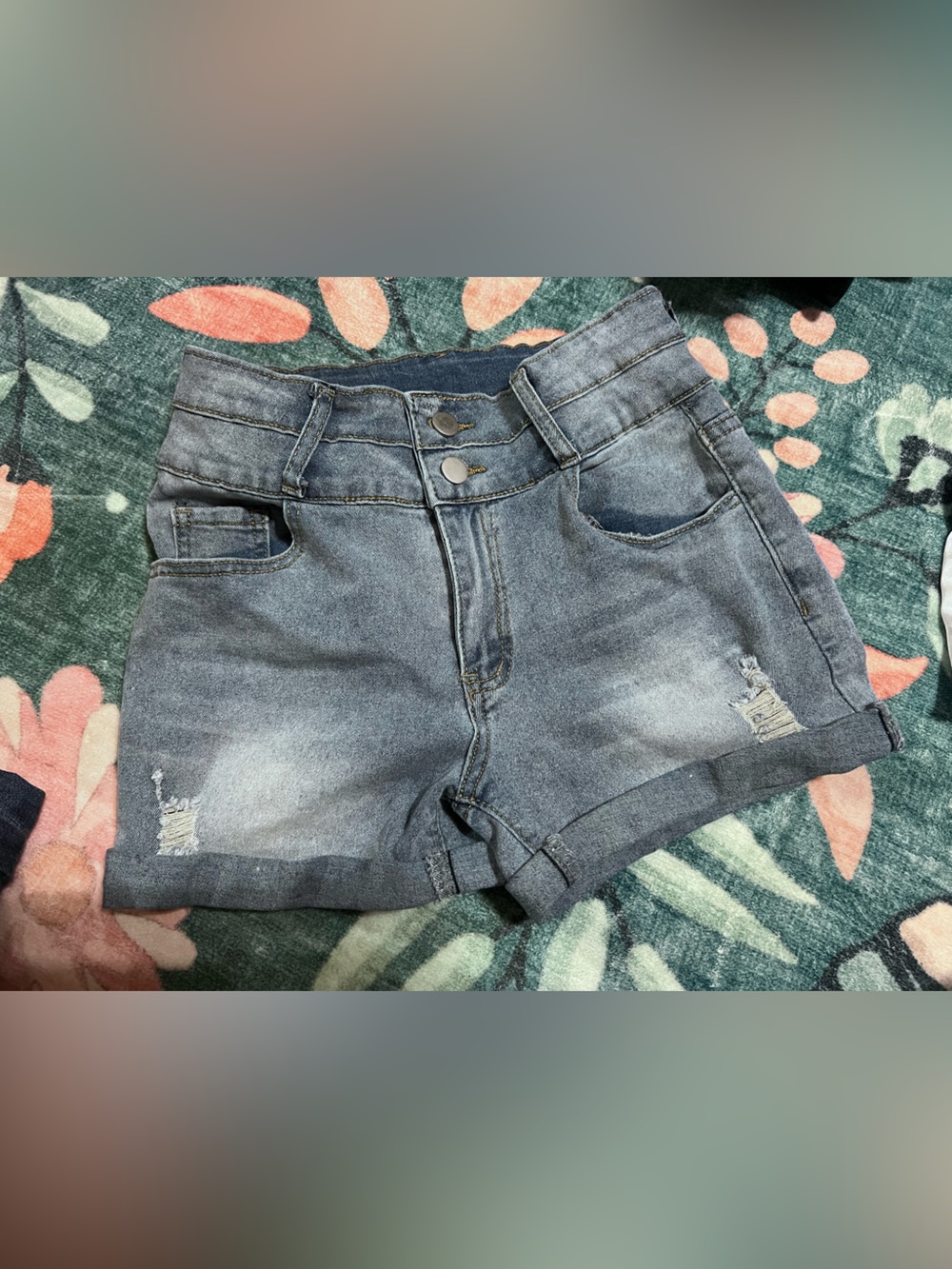 Women’s High-Rise Washed Denim Shorts - Blue